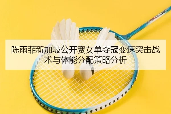 陈雨菲新加坡公开赛女单夺冠变速突击战术与体能分配策略分析